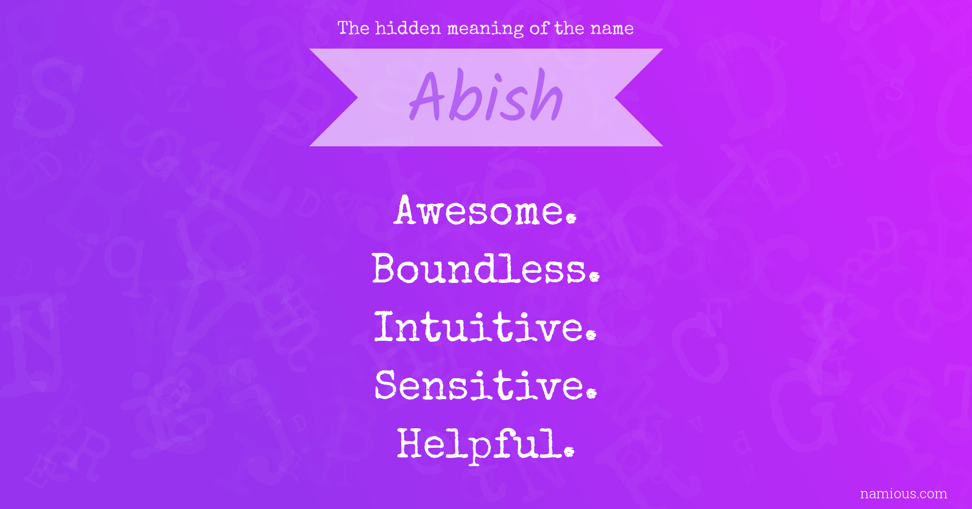 Abish meaning in english