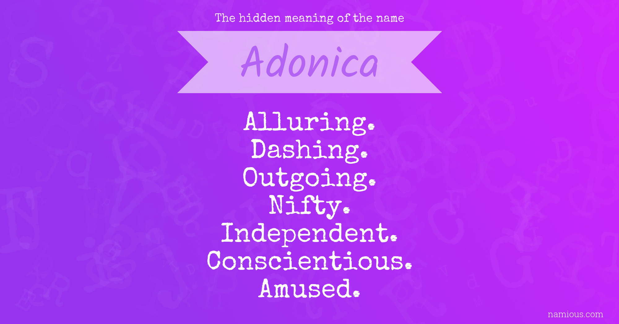 The hidden meaning of the name Adonica