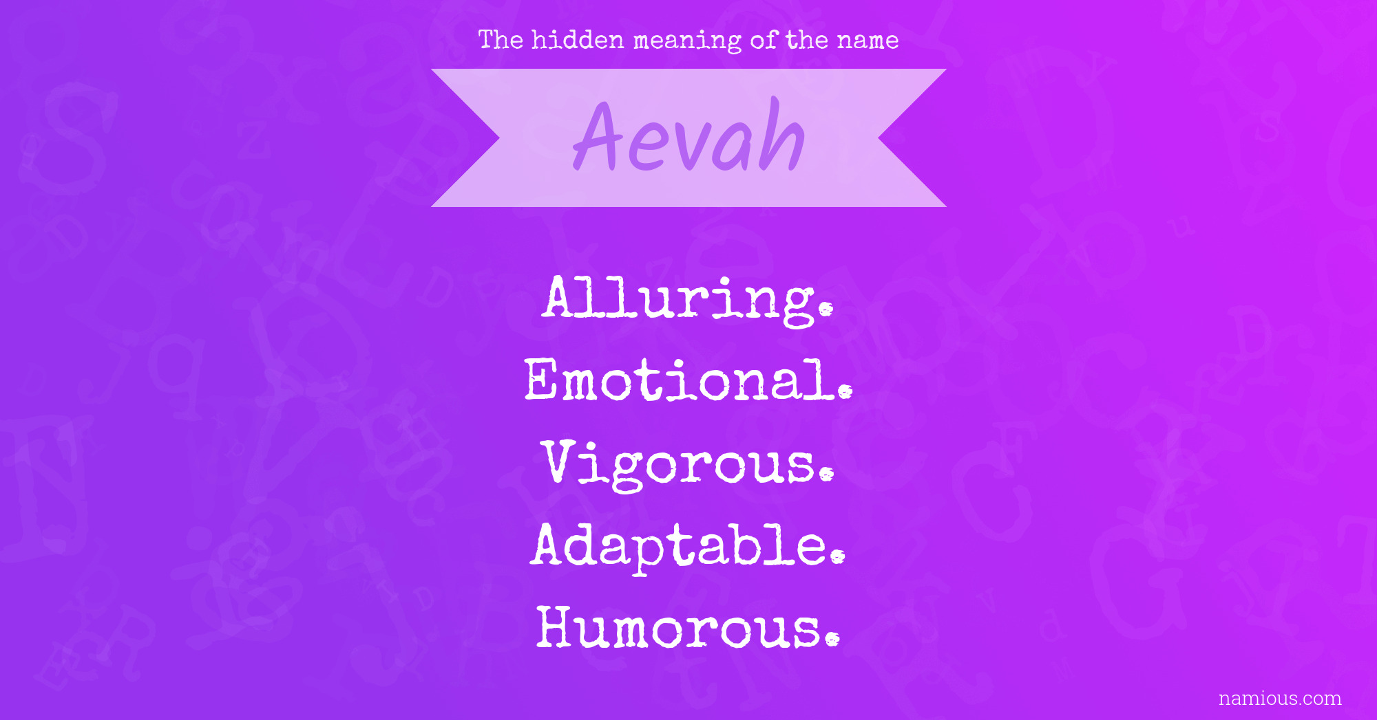 The hidden meaning of the name Aevah