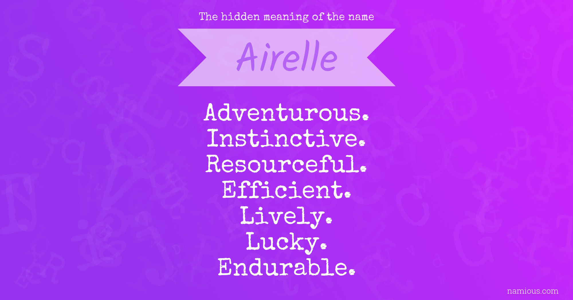 The hidden meaning of the name Airelle