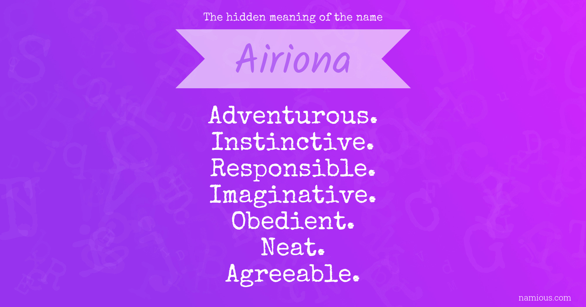 The hidden meaning of the name Airiona