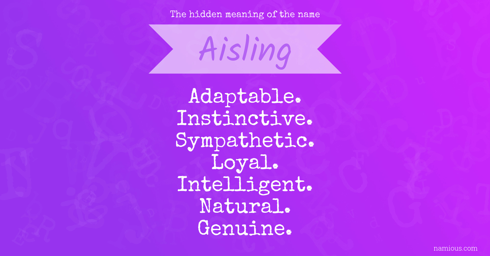 The hidden meaning of the name Aisling