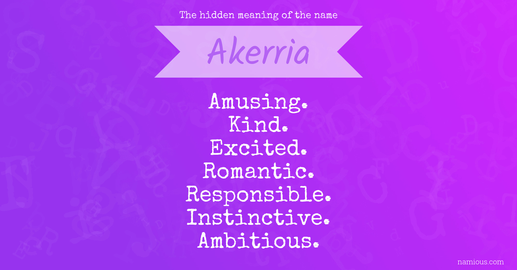 The hidden meaning of the name Akerria