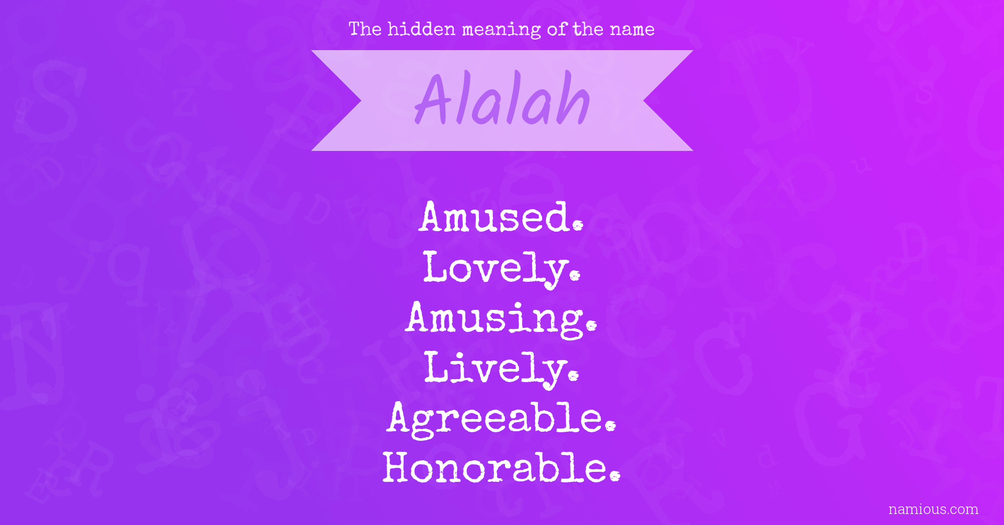 The hidden meaning of the name Alalah