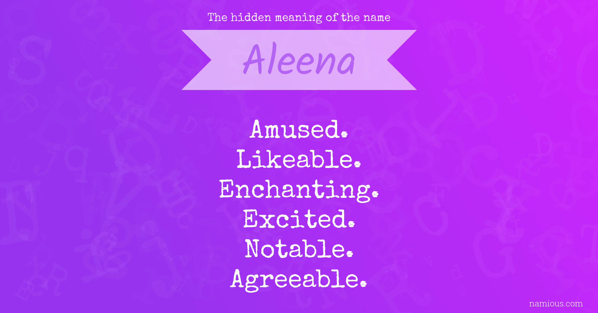 The hidden meaning of the name Aleena
