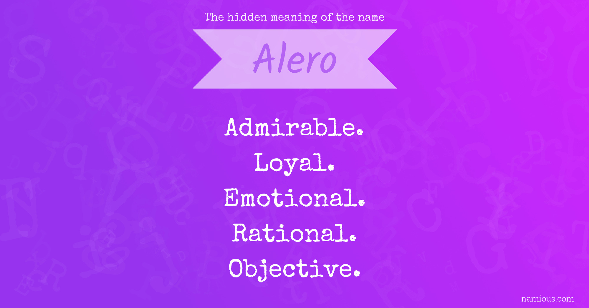 The hidden meaning of the name Alero
