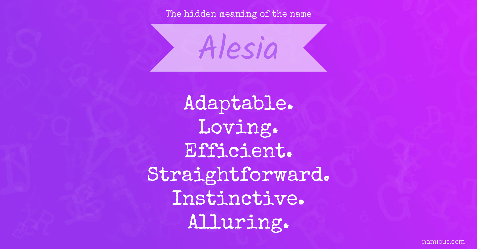 The hidden meaning of the name Alesia