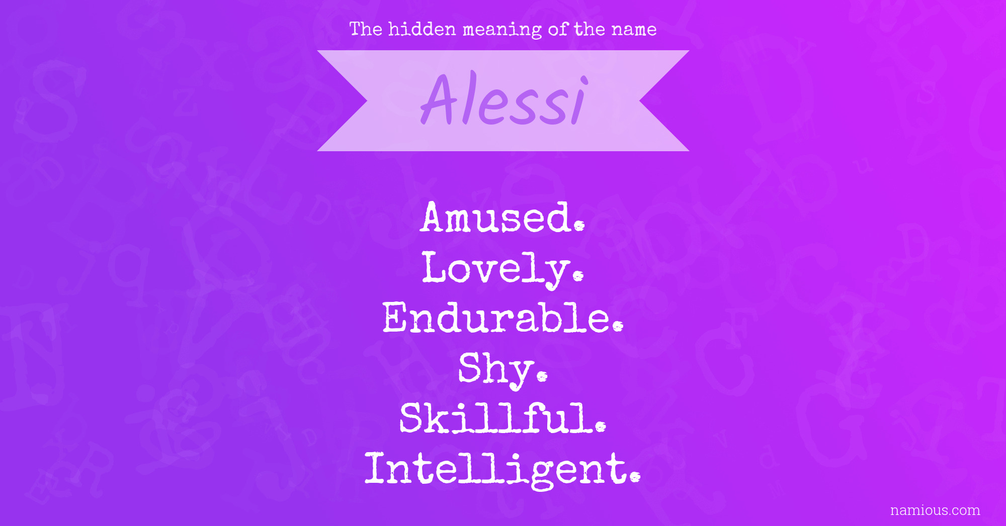 The hidden meaning of the name Alessi