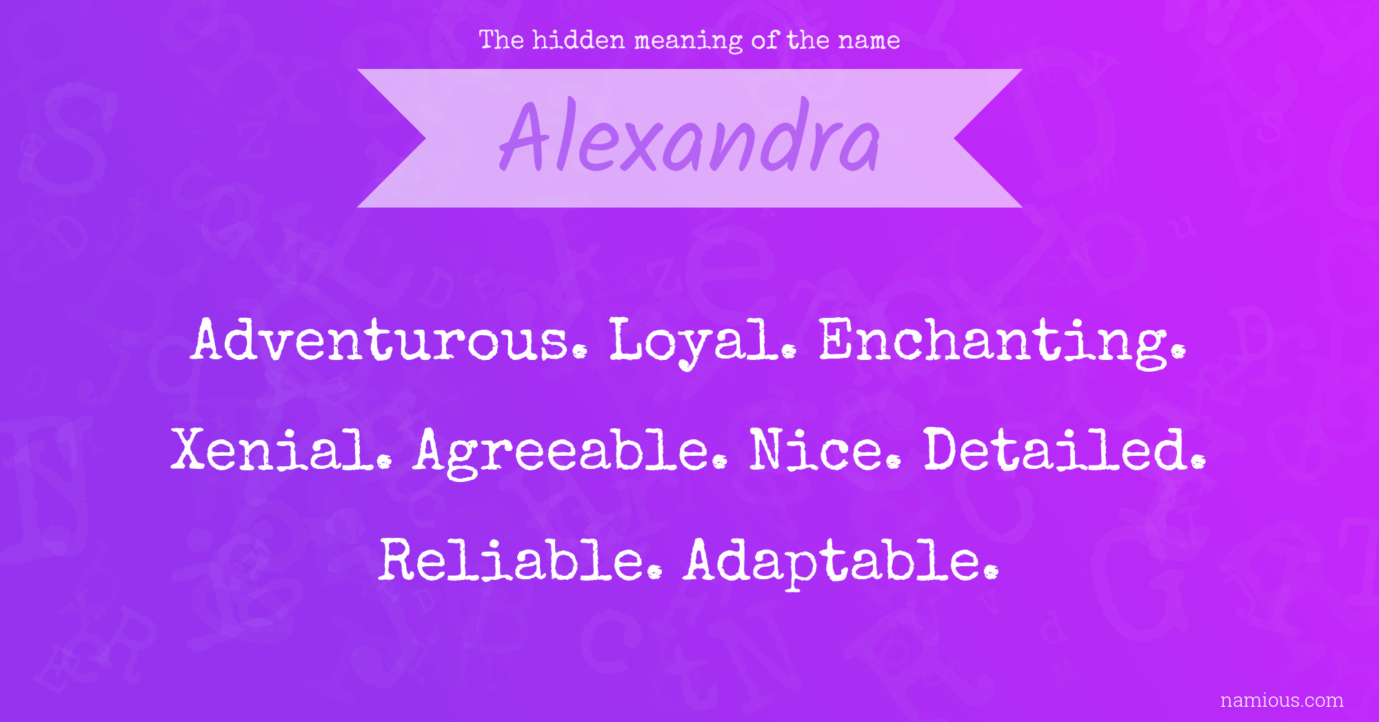 The hidden meaning of the name Alexandra