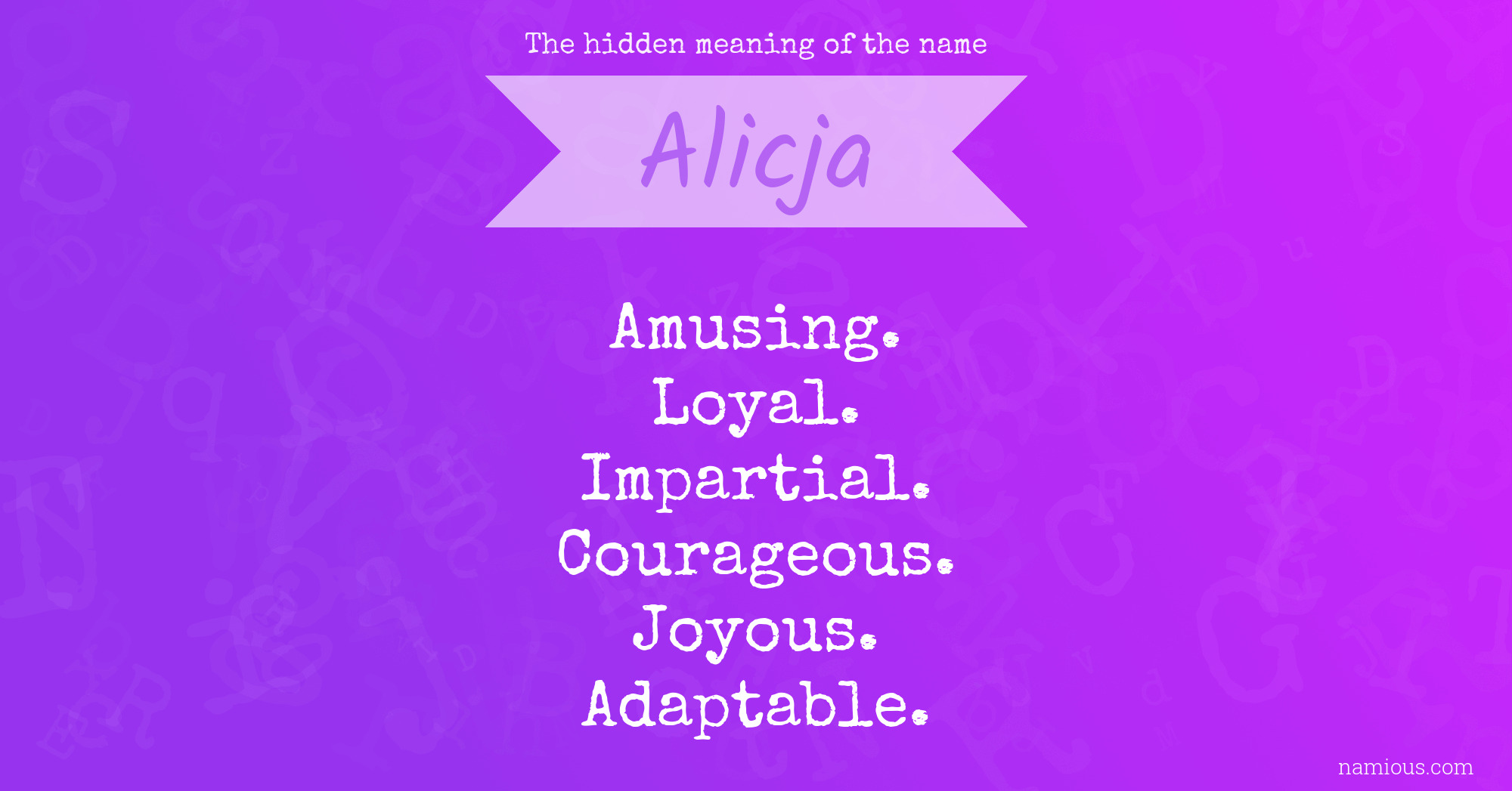The hidden meaning of the name Alicja