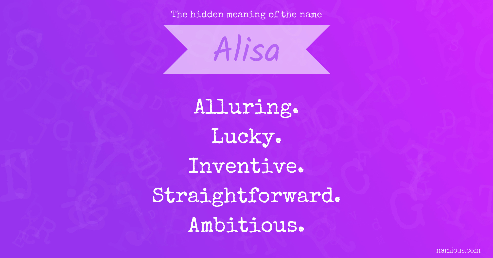 The hidden meaning of the name Alisa