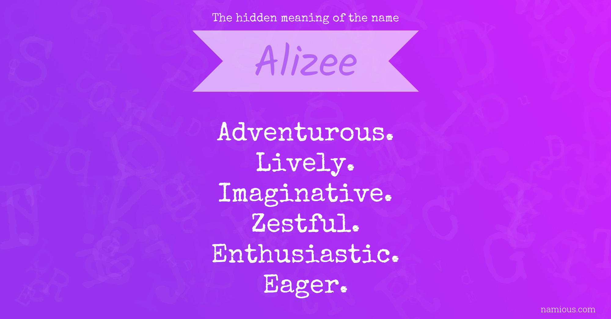 The hidden meaning of the name Alizee
