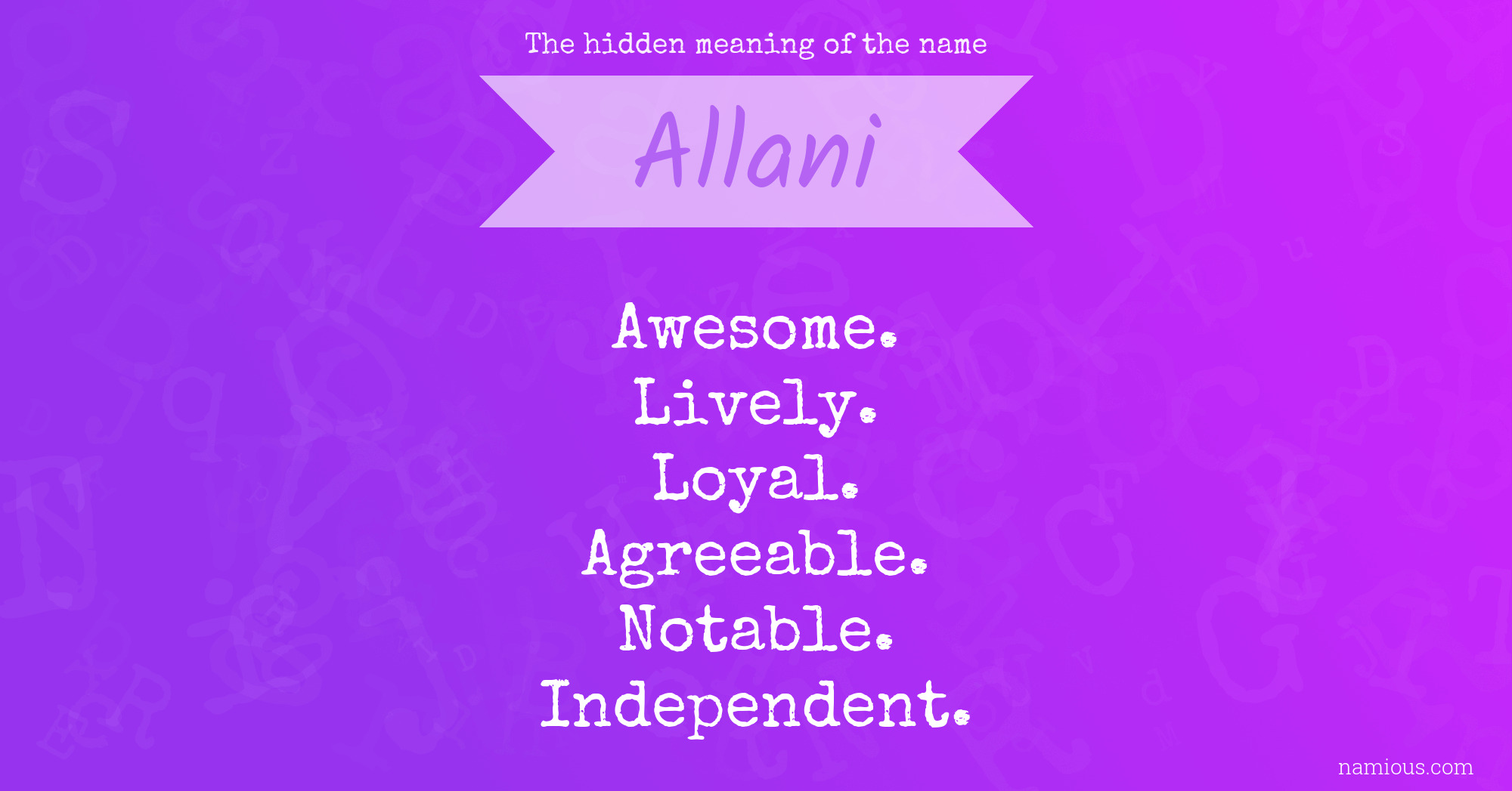 The hidden meaning of the name Allani