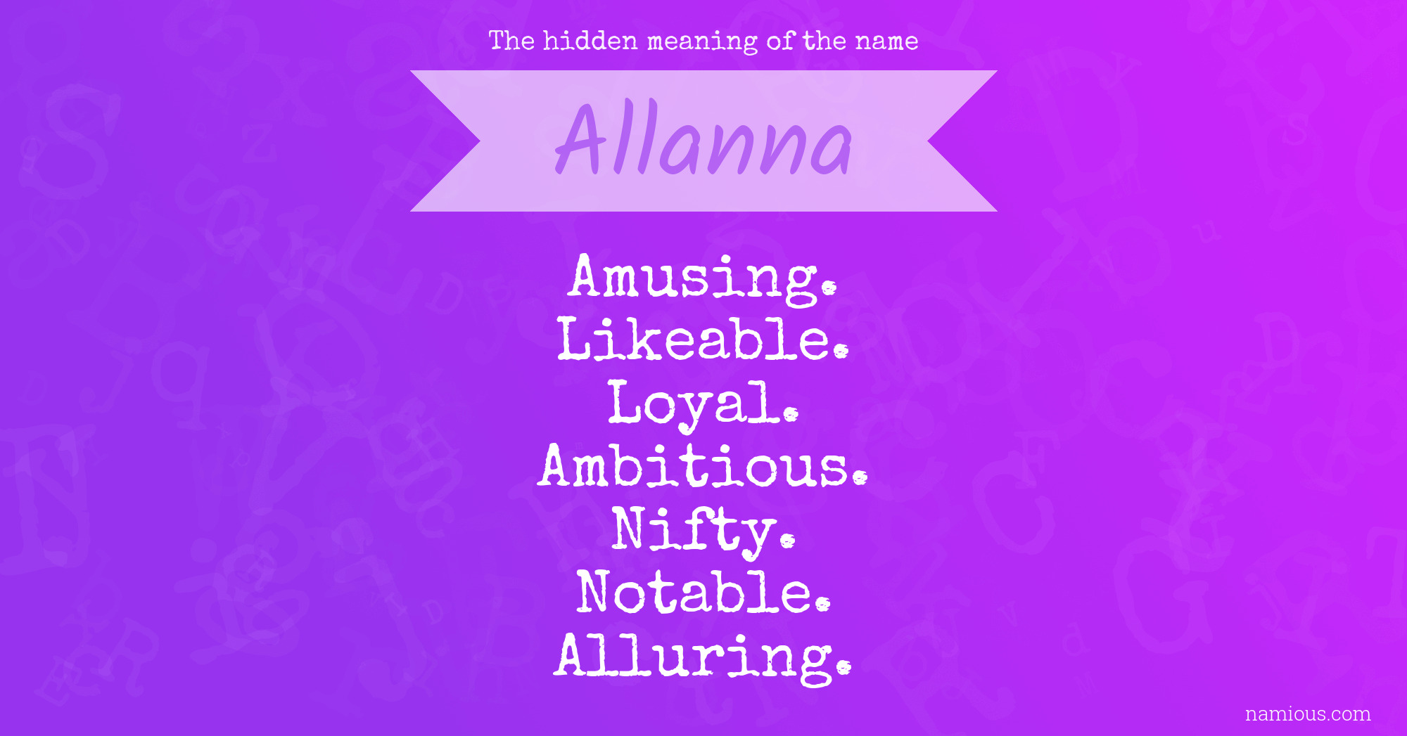 The hidden meaning of the name Allanna