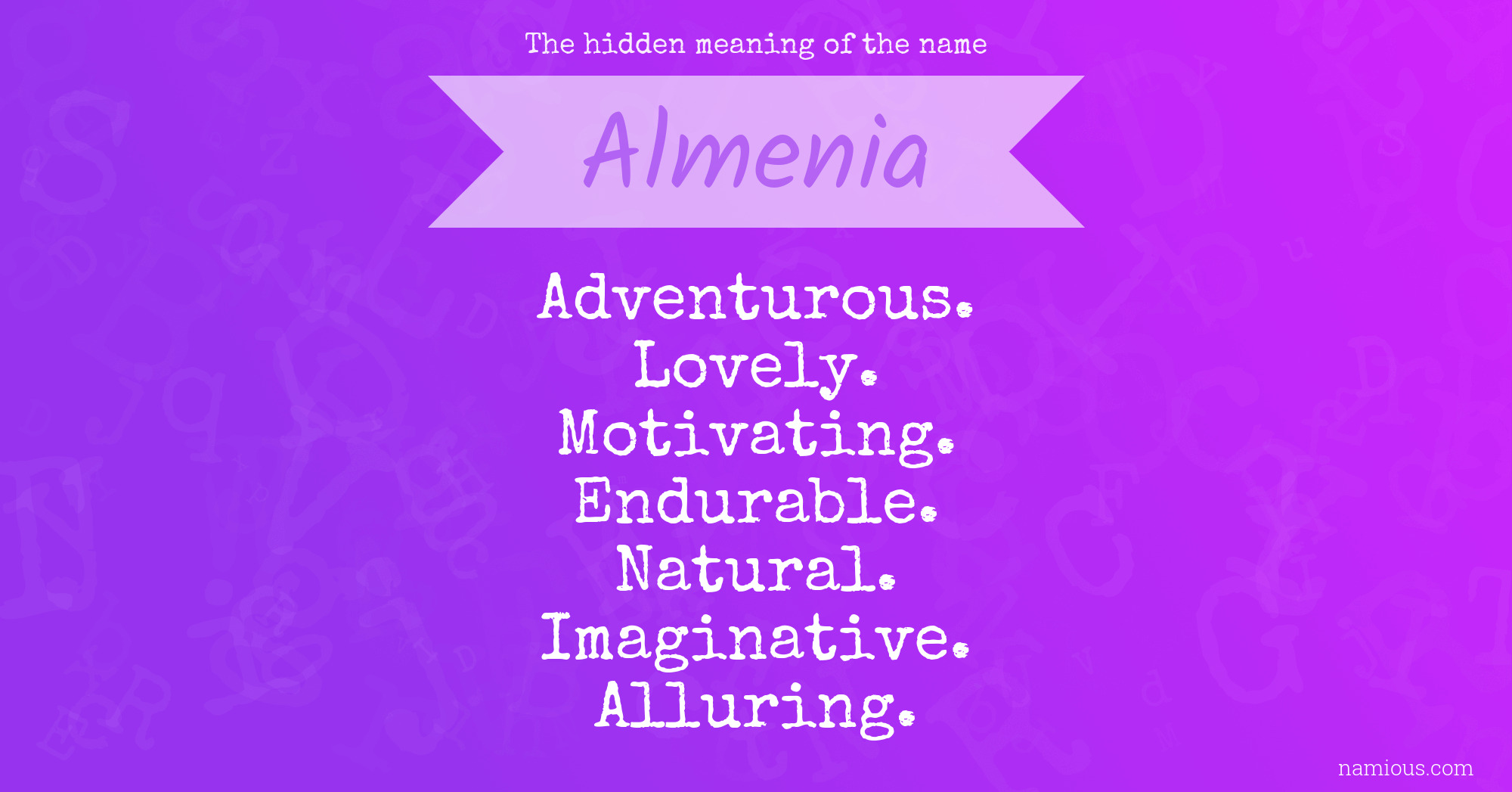 The hidden meaning of the name Almenia