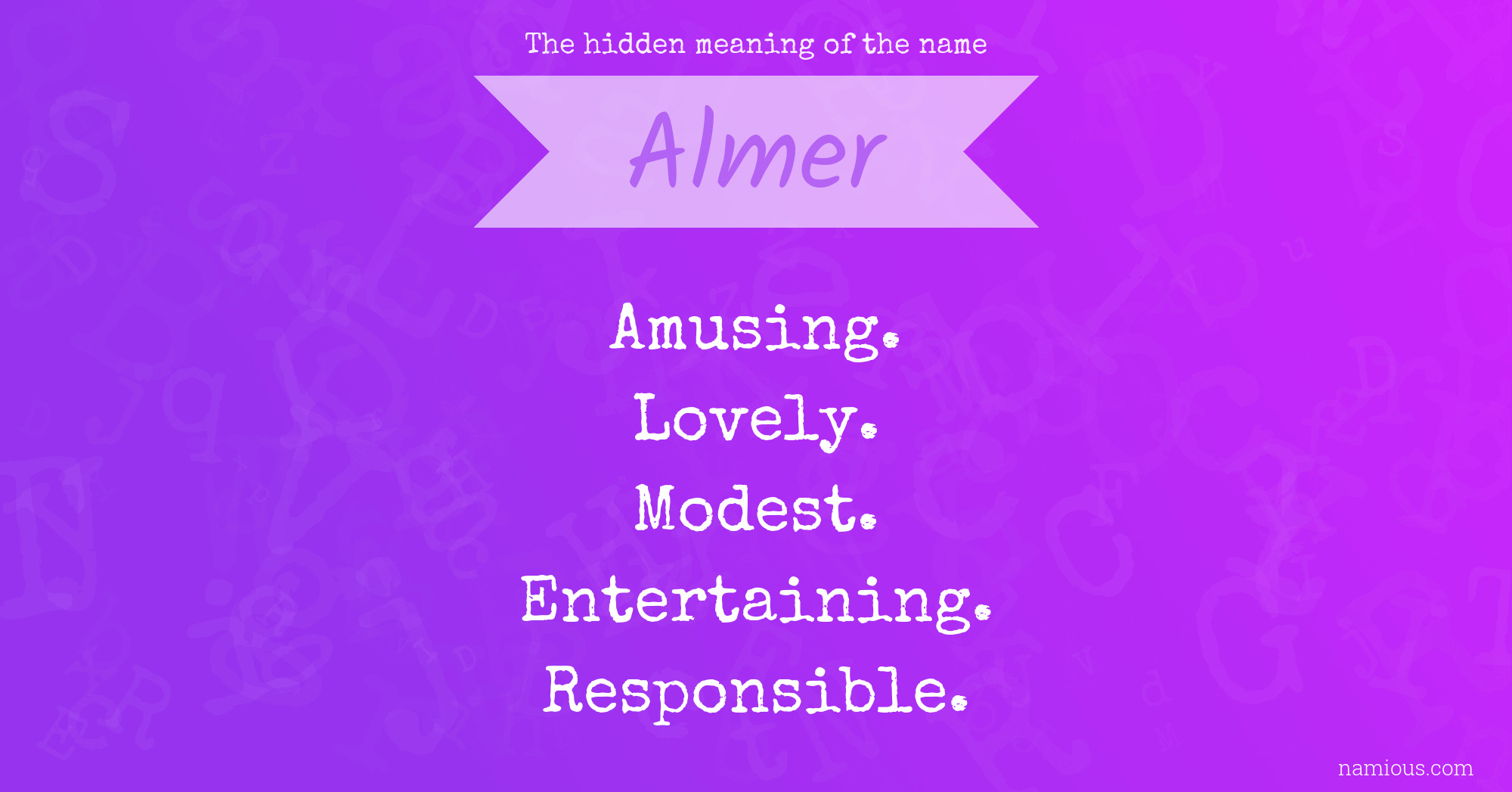 The hidden meaning of the name Almer