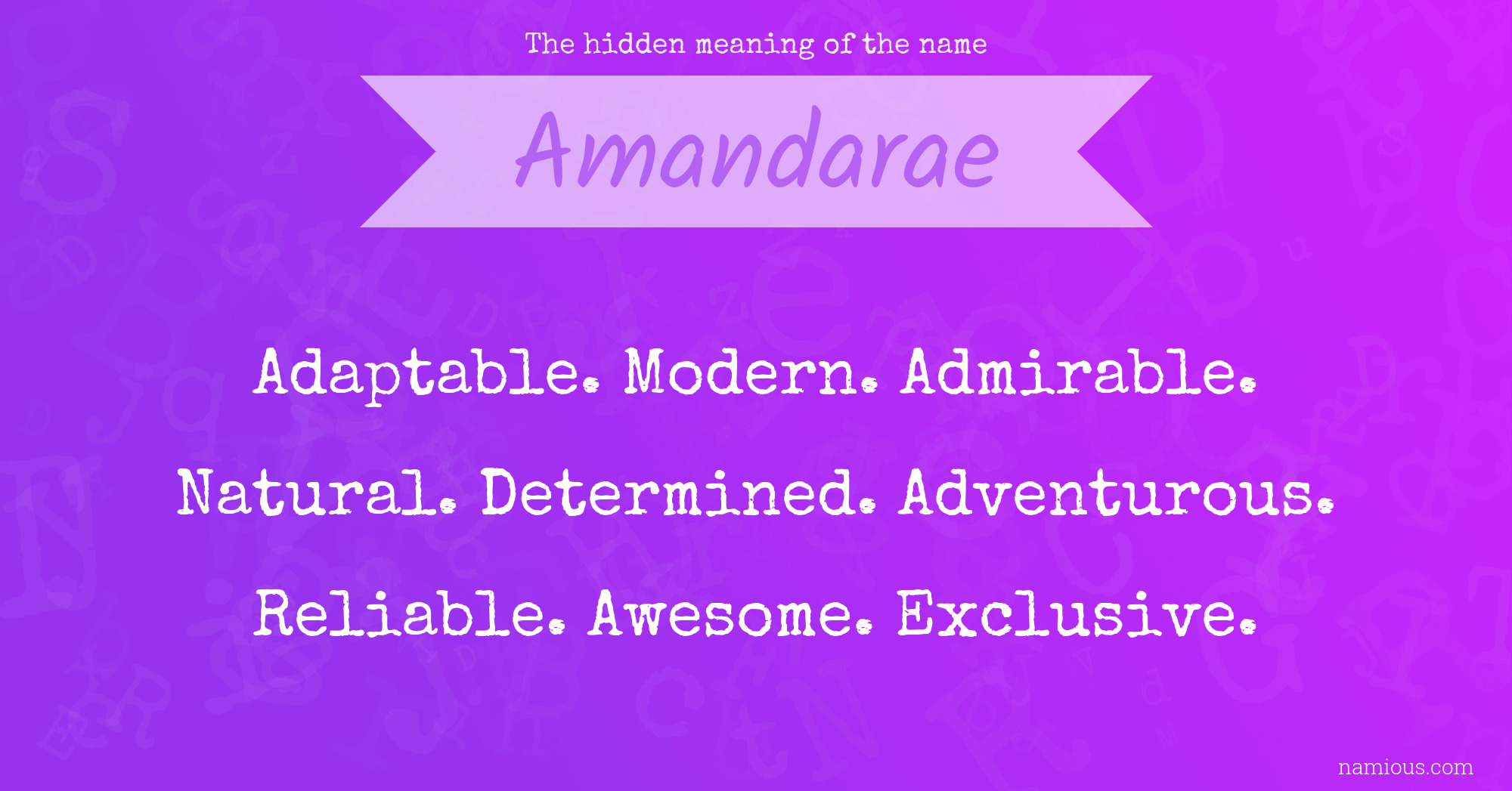 The hidden meaning of the name Amandarae