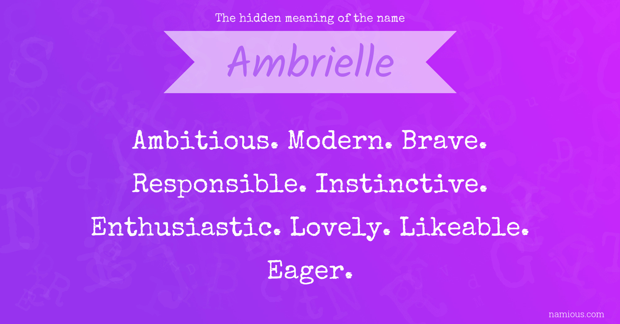 The hidden meaning of the name Ambrielle