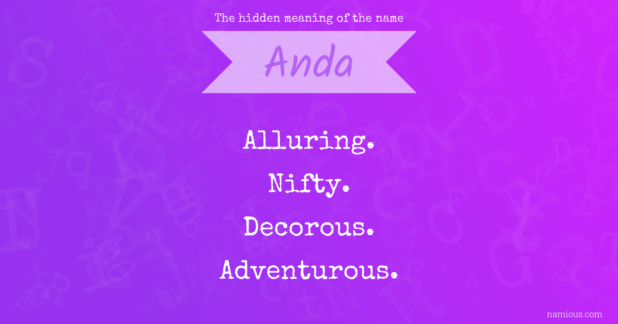 The hidden meaning of the name Anda
