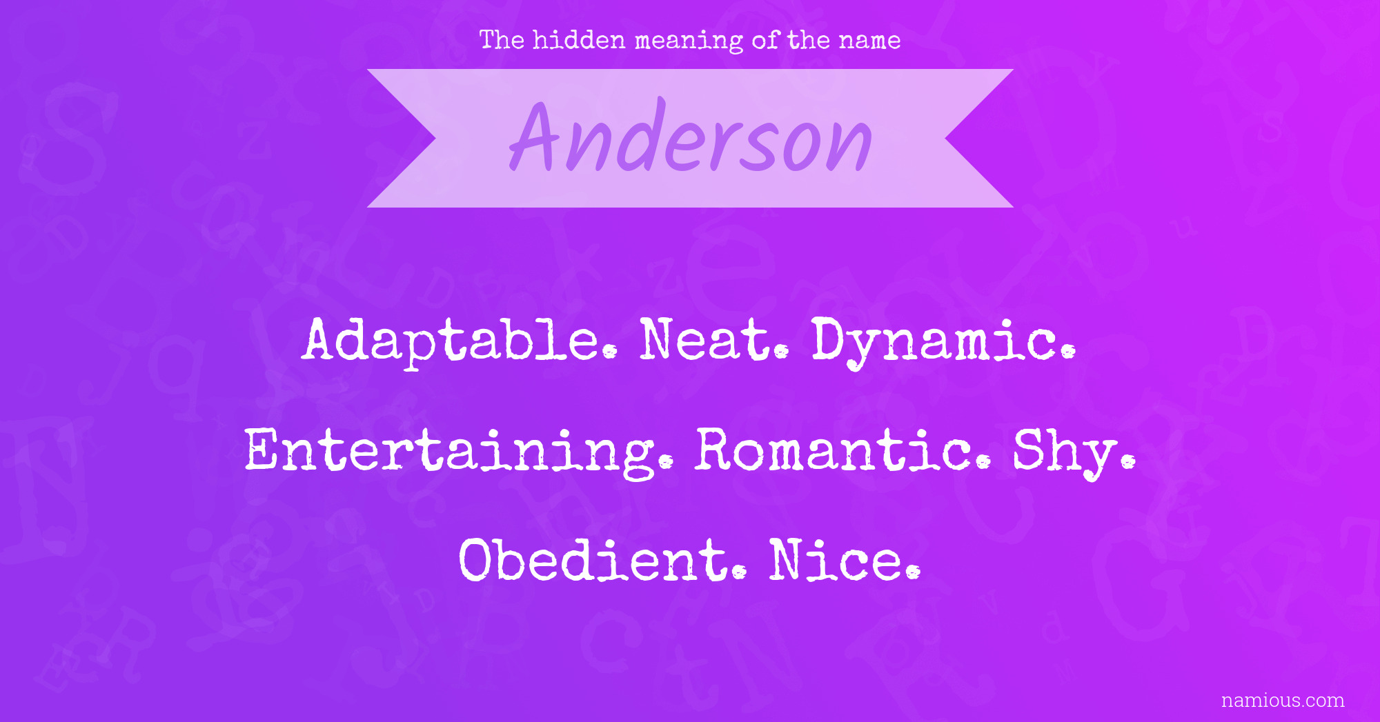 The hidden meaning of the name Anderson