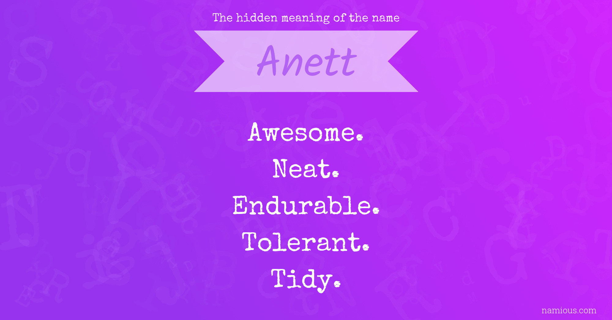 The hidden meaning of the name Anett