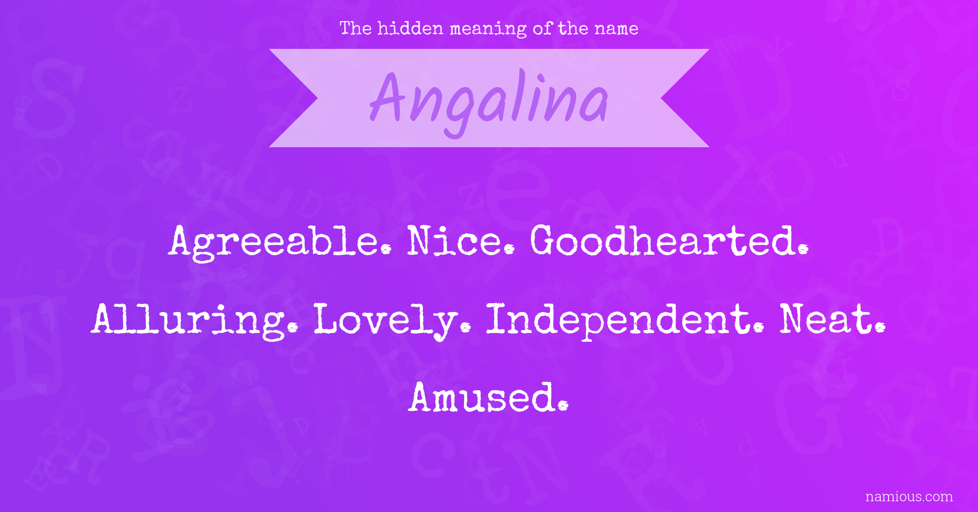 The hidden meaning of the name Angalina