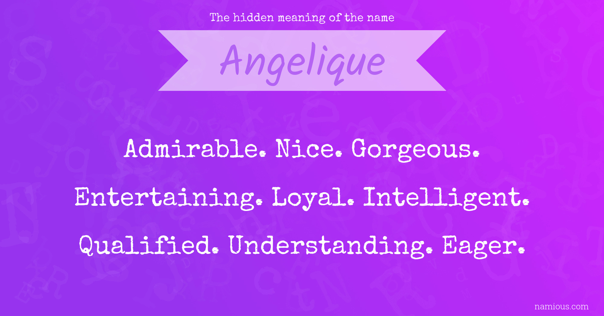 The hidden meaning of the name Angelique