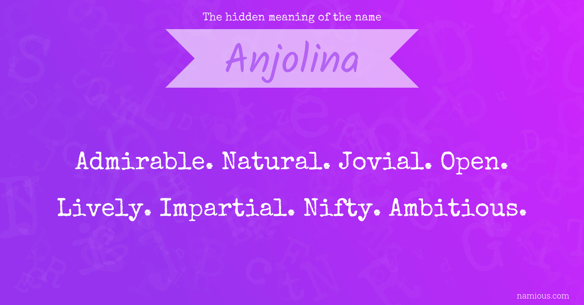 The hidden meaning of the name Anjolina