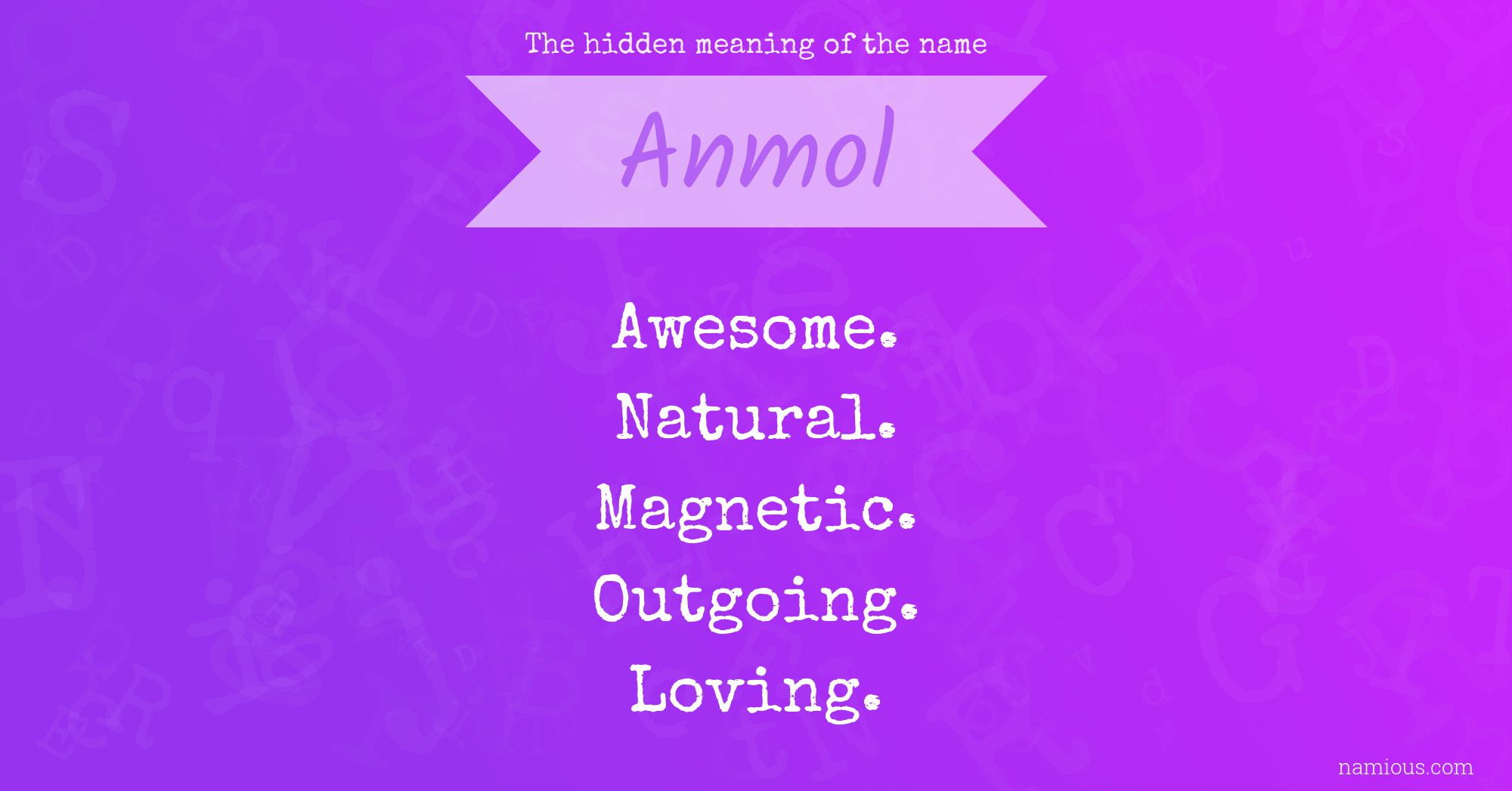 The hidden meaning of the name Anmol
