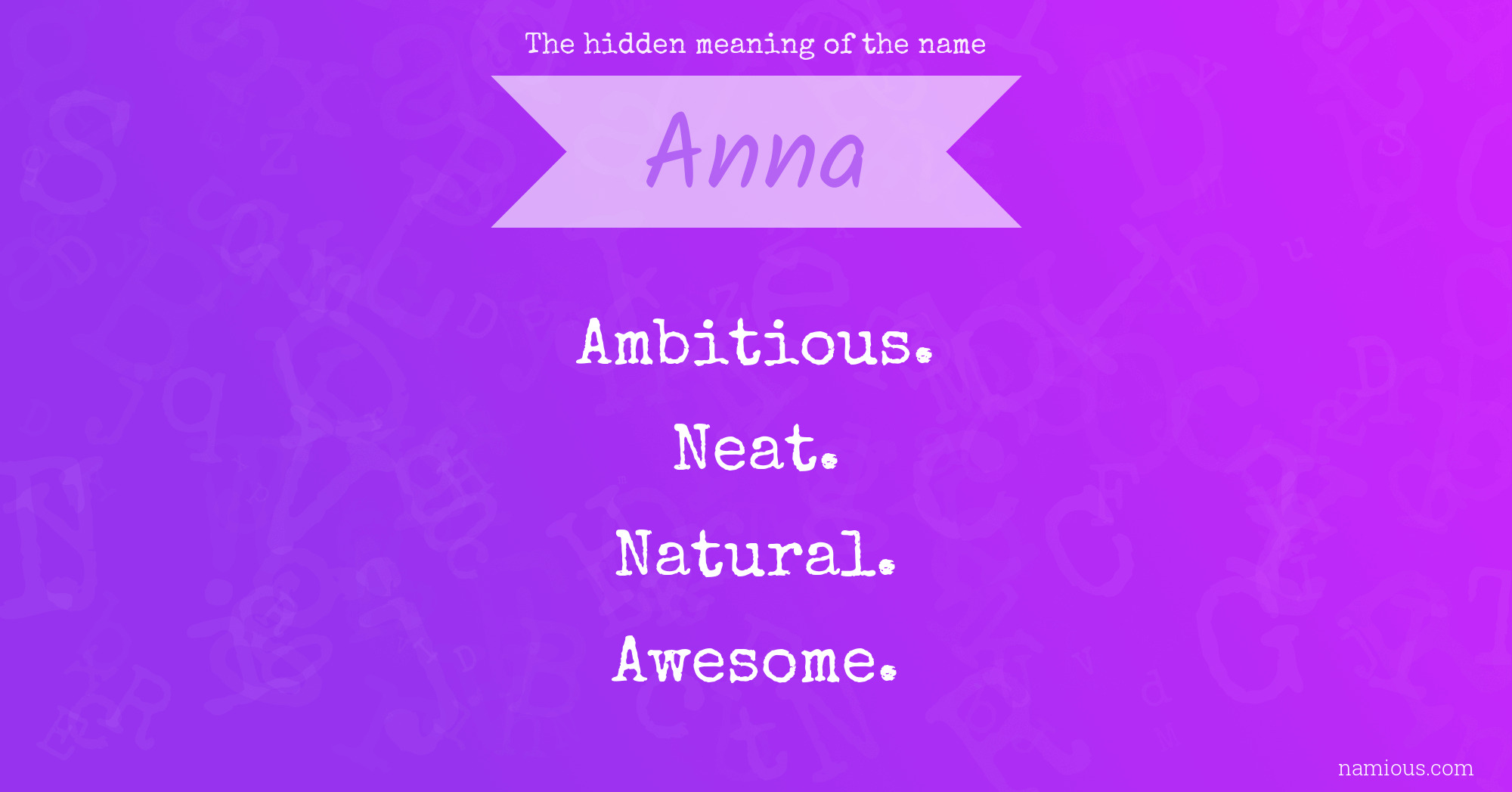 The hidden meaning of the name Anna
