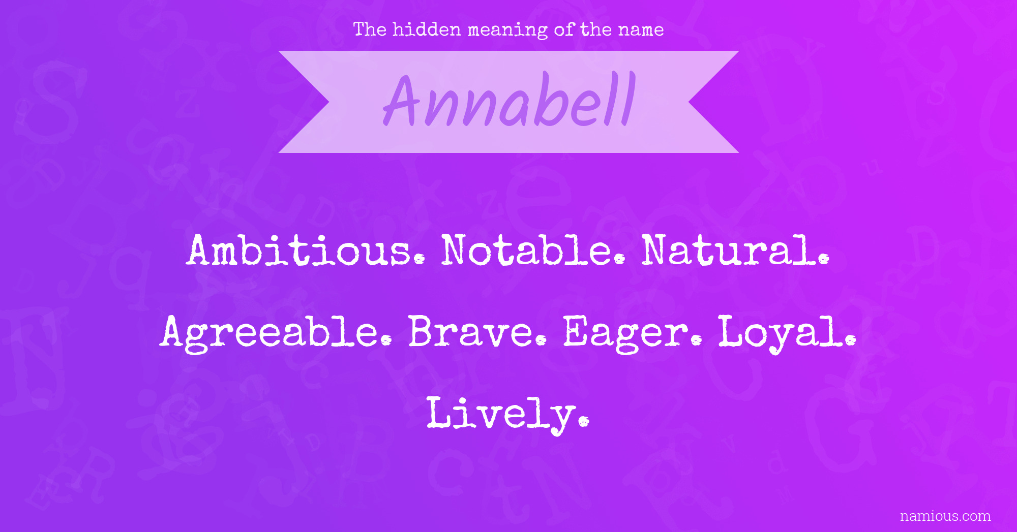 The hidden meaning of the name Annabell