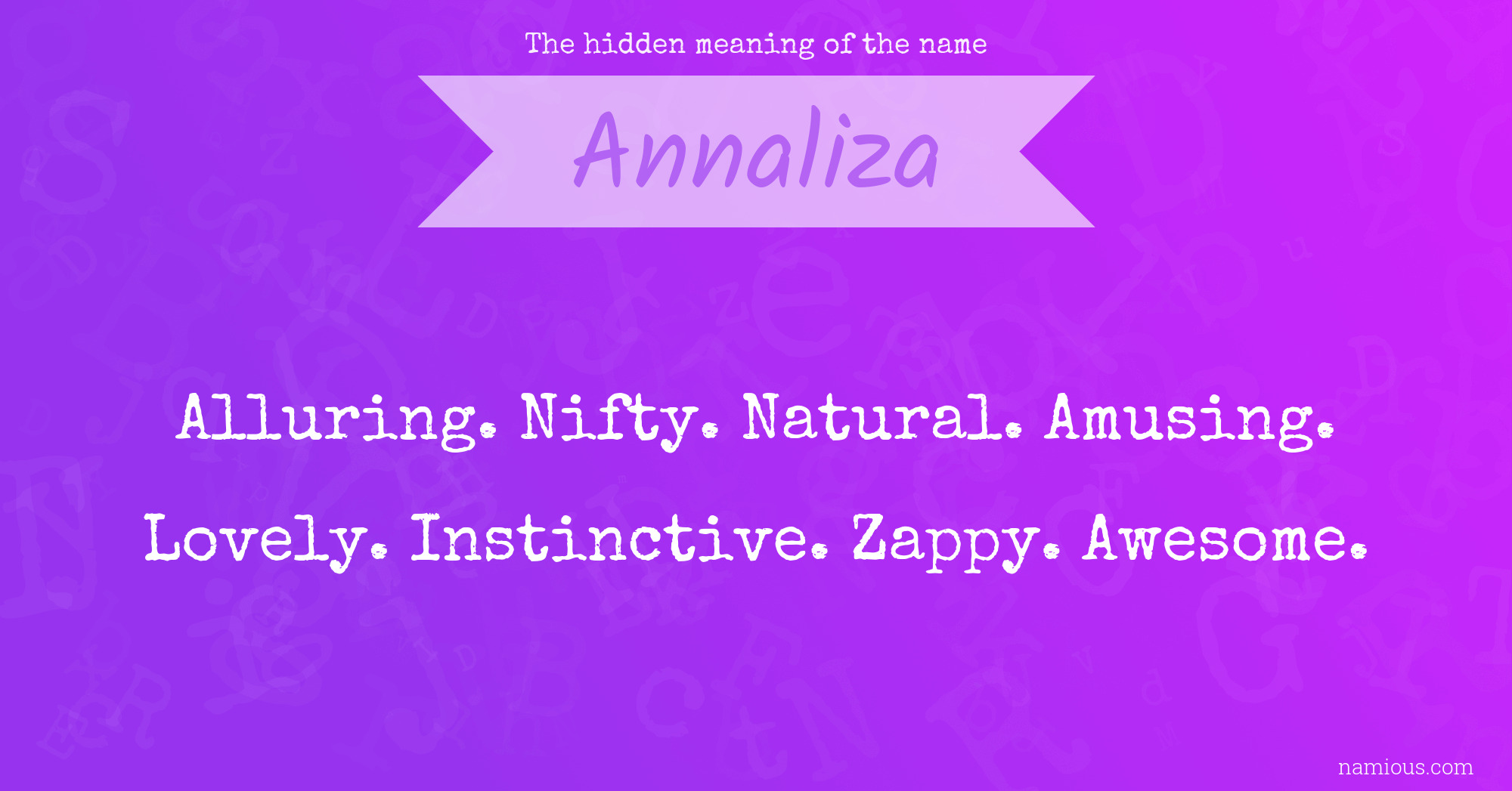 The hidden meaning of the name Annaliza