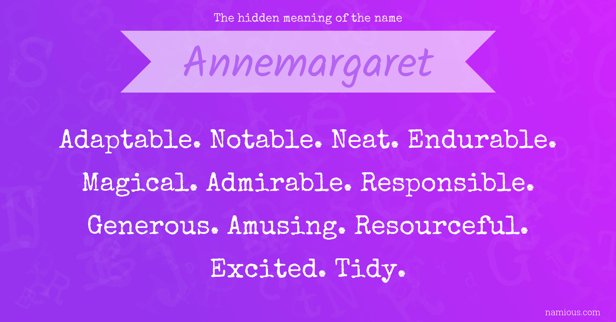 The hidden meaning of the name Annemargaret