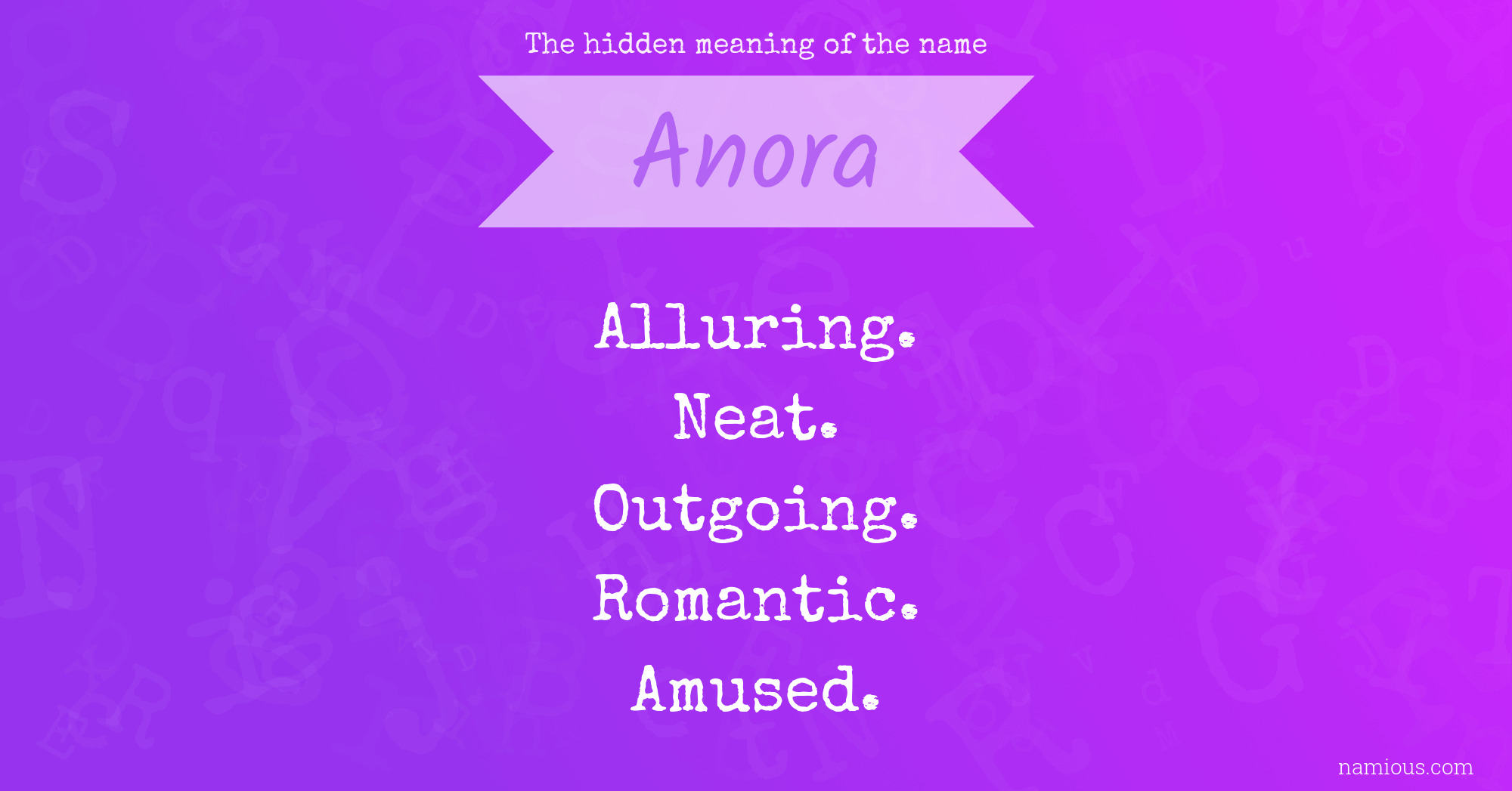 The hidden meaning of the name Anora