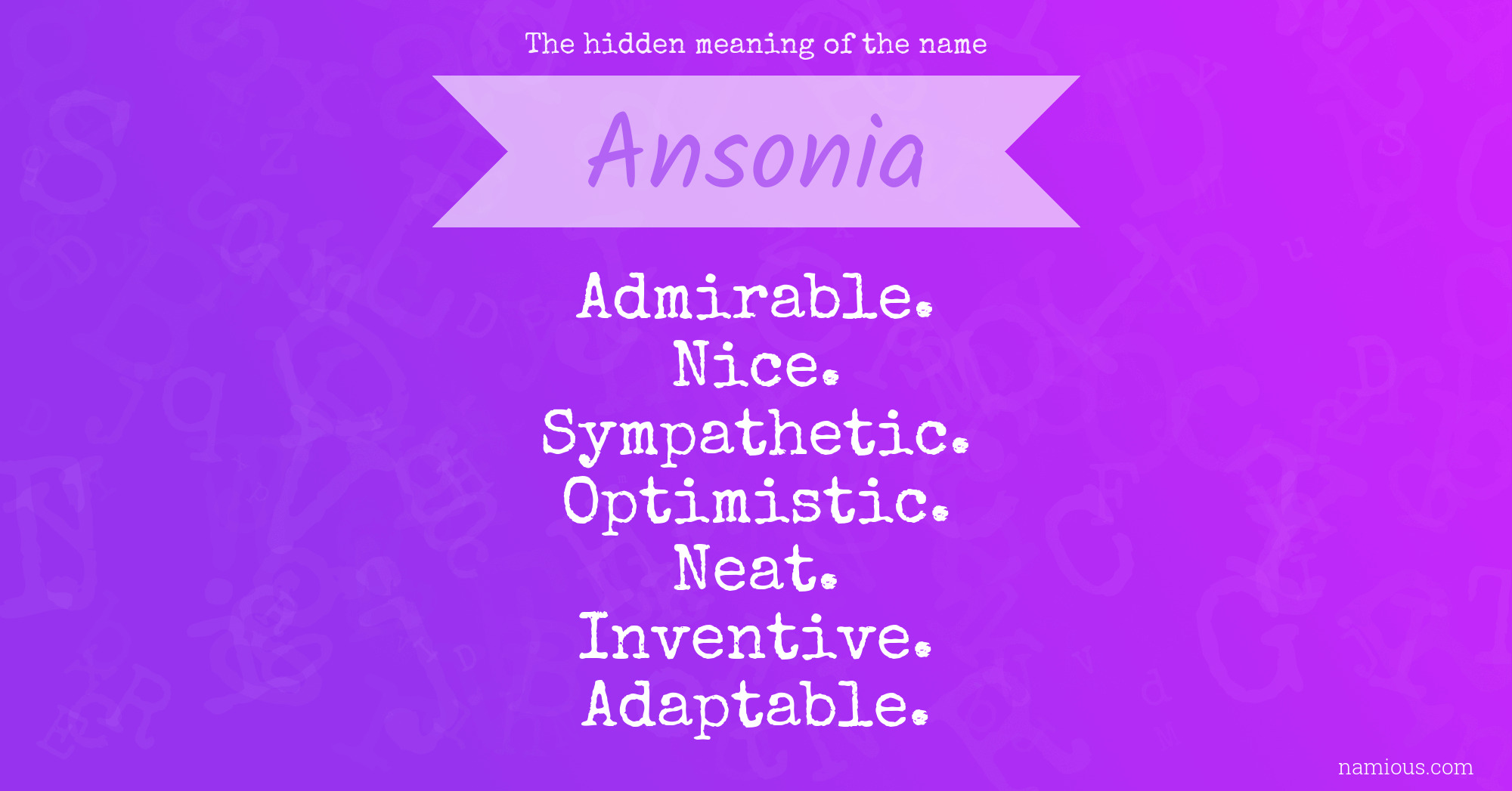 The hidden meaning of the name Ansonia