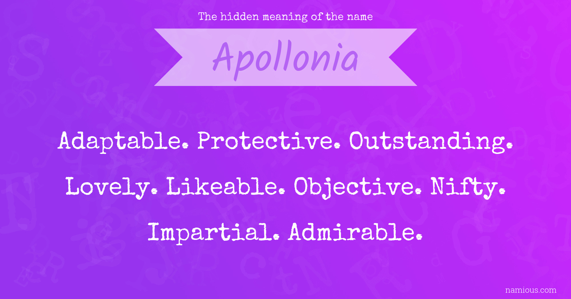The hidden meaning of the name Apollonia
