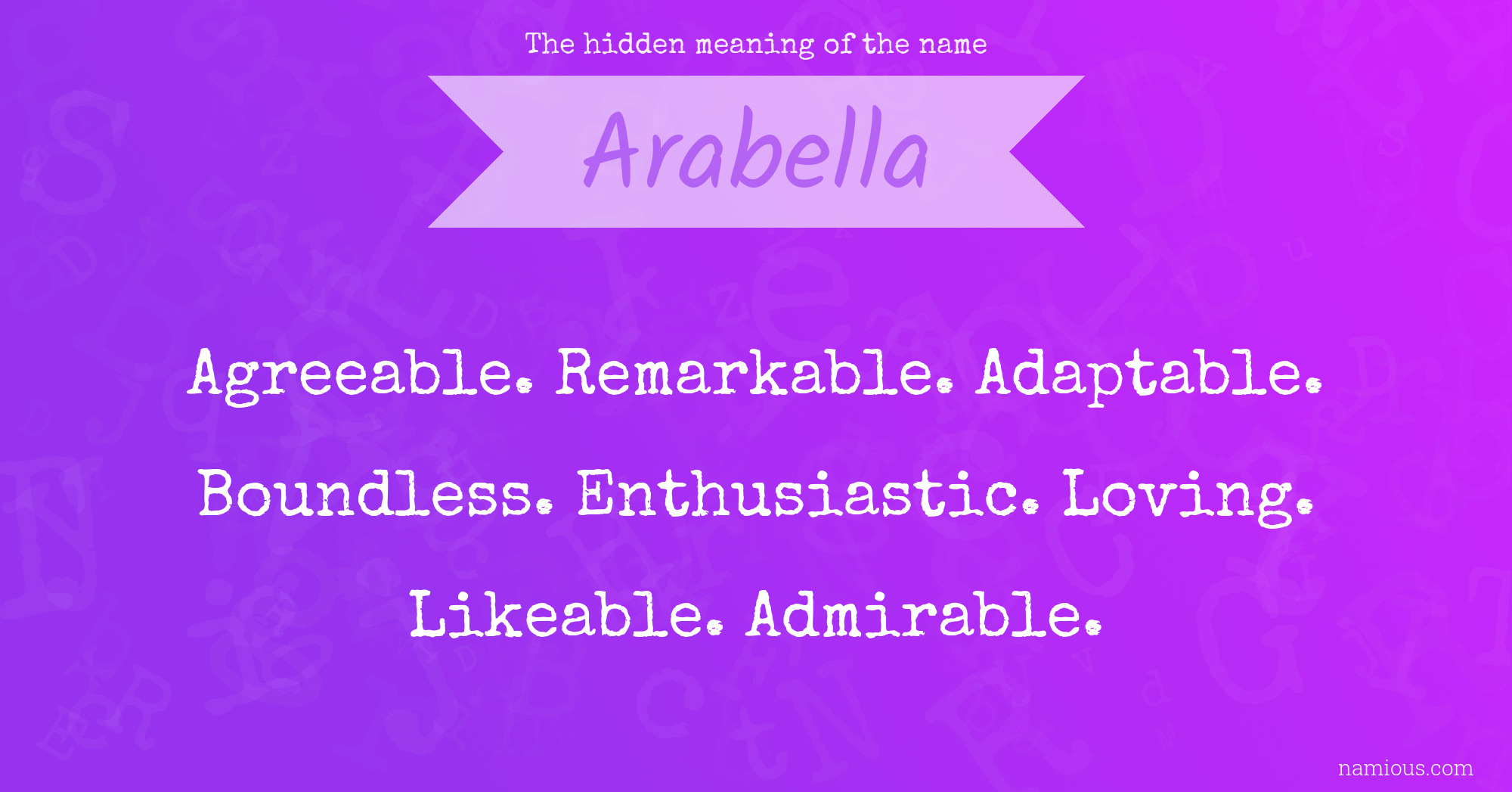 The hidden meaning of the name Arabella