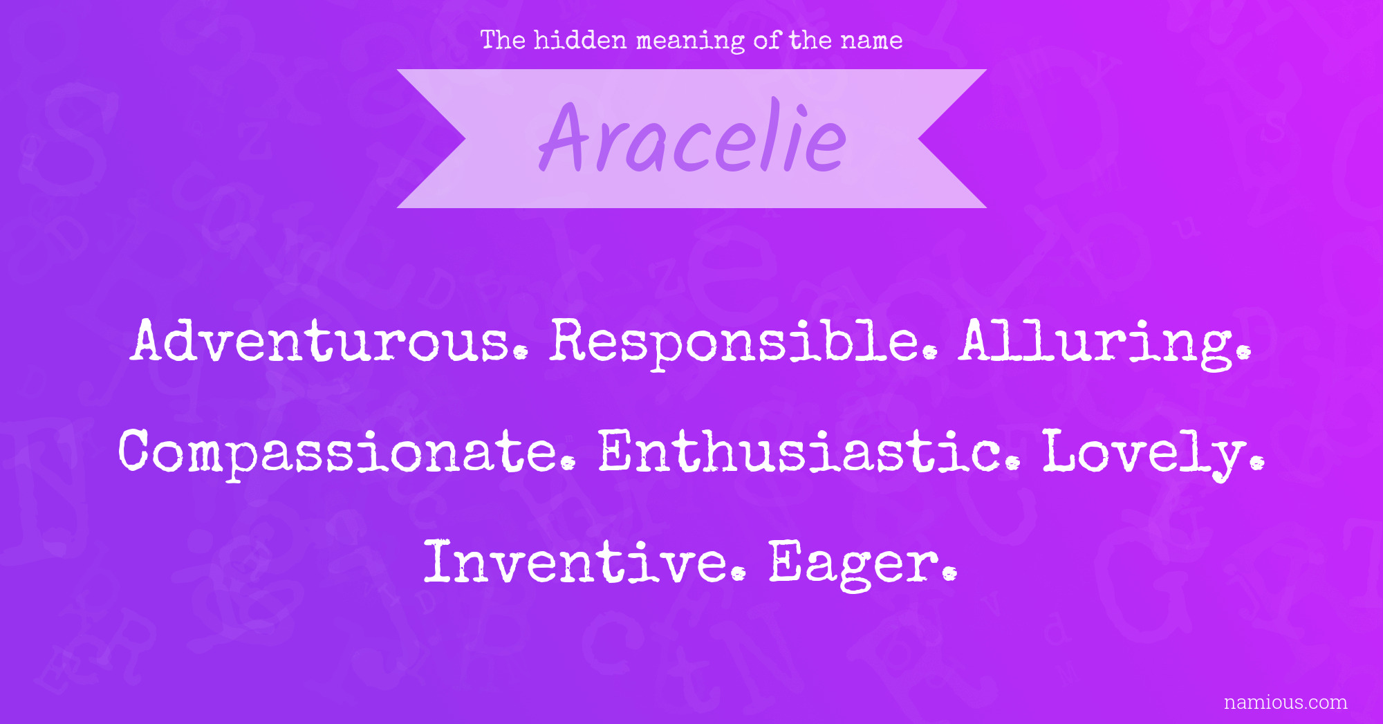 The hidden meaning of the name Aracelie