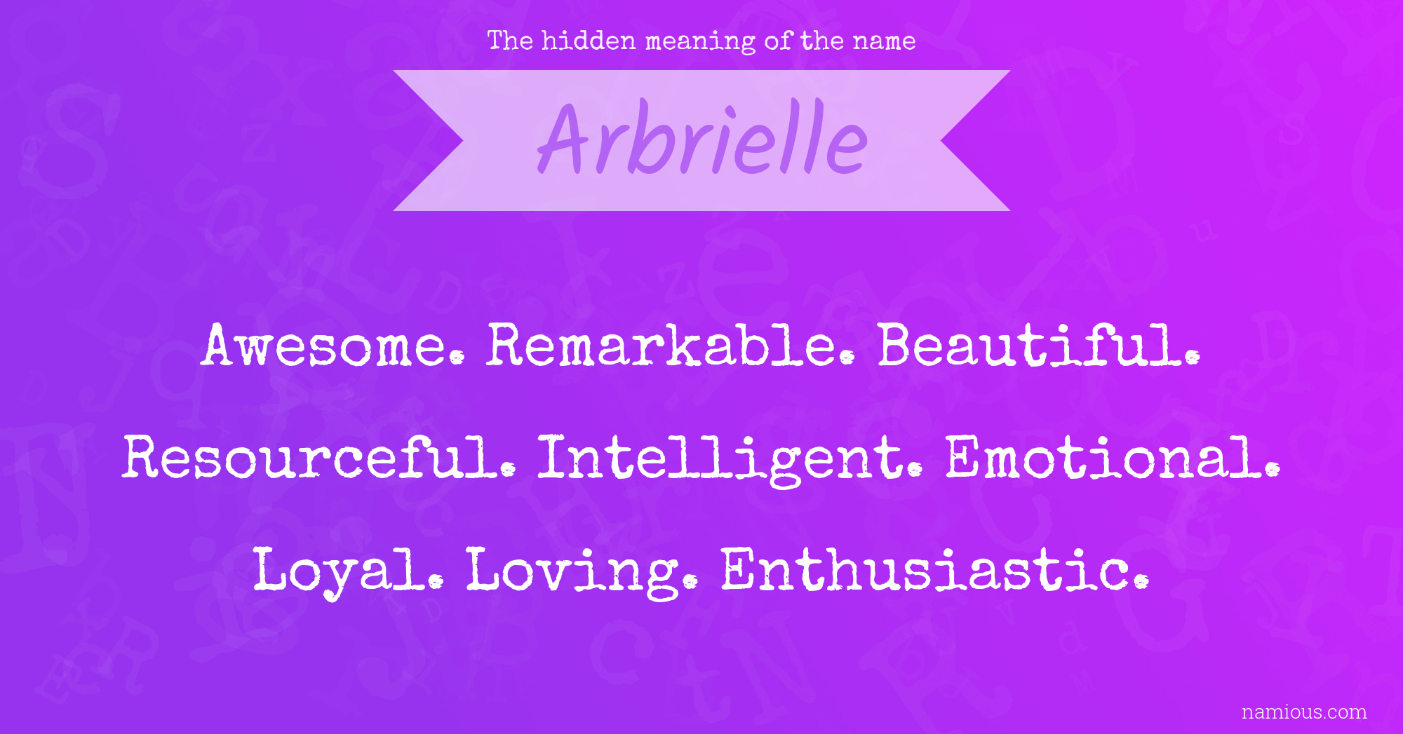 The hidden meaning of the name Arbrielle