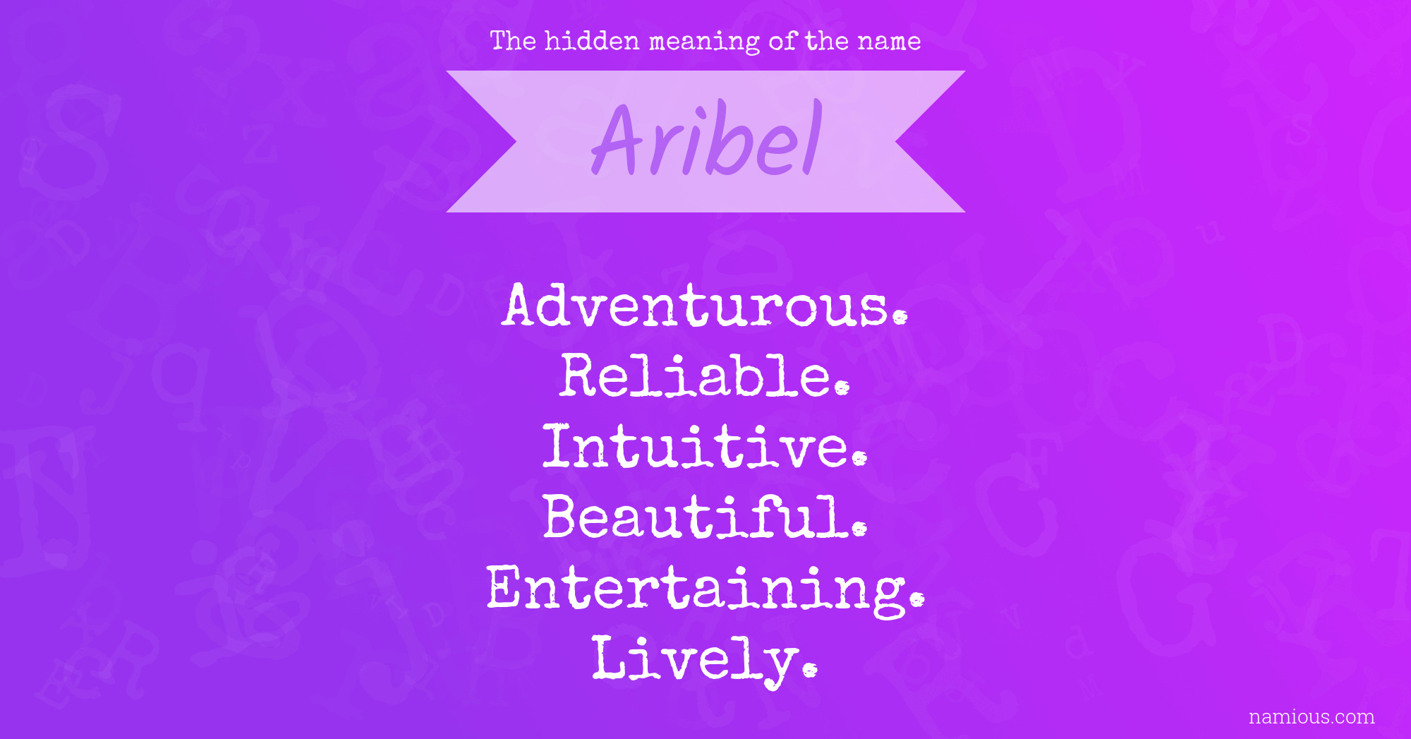 The hidden meaning of the name Aribel