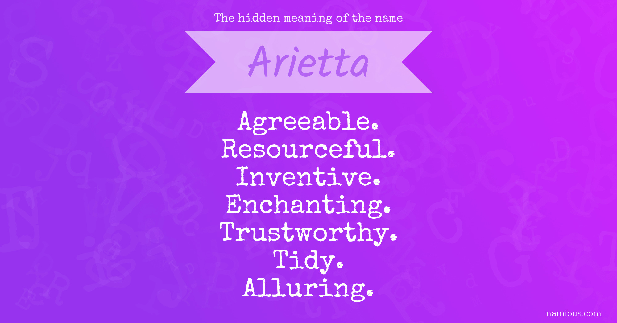 The hidden meaning of the name Arietta