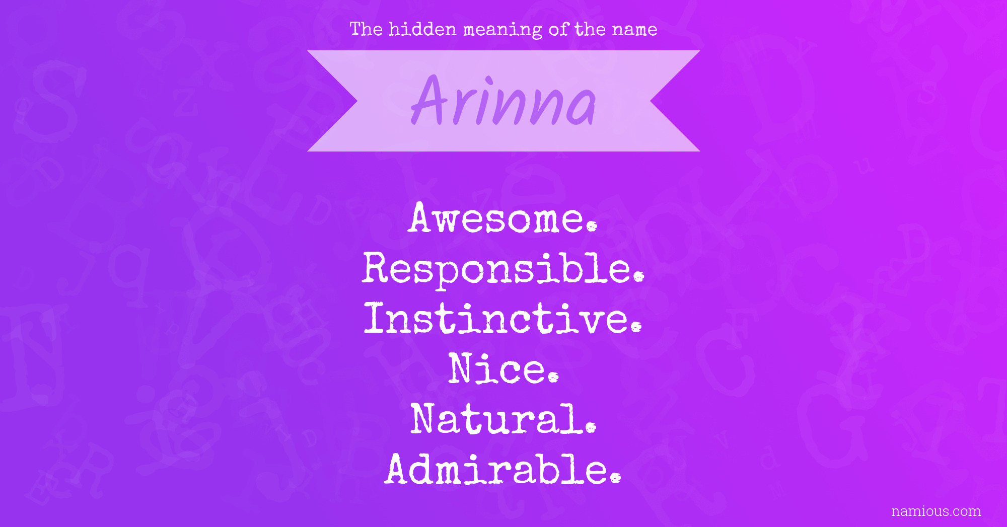 The hidden meaning of the name Arinna