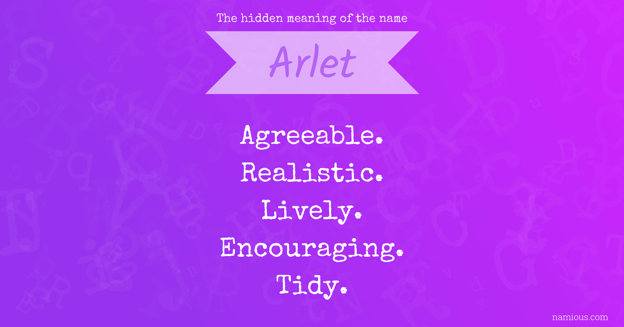 The hidden meaning of the name Arlet