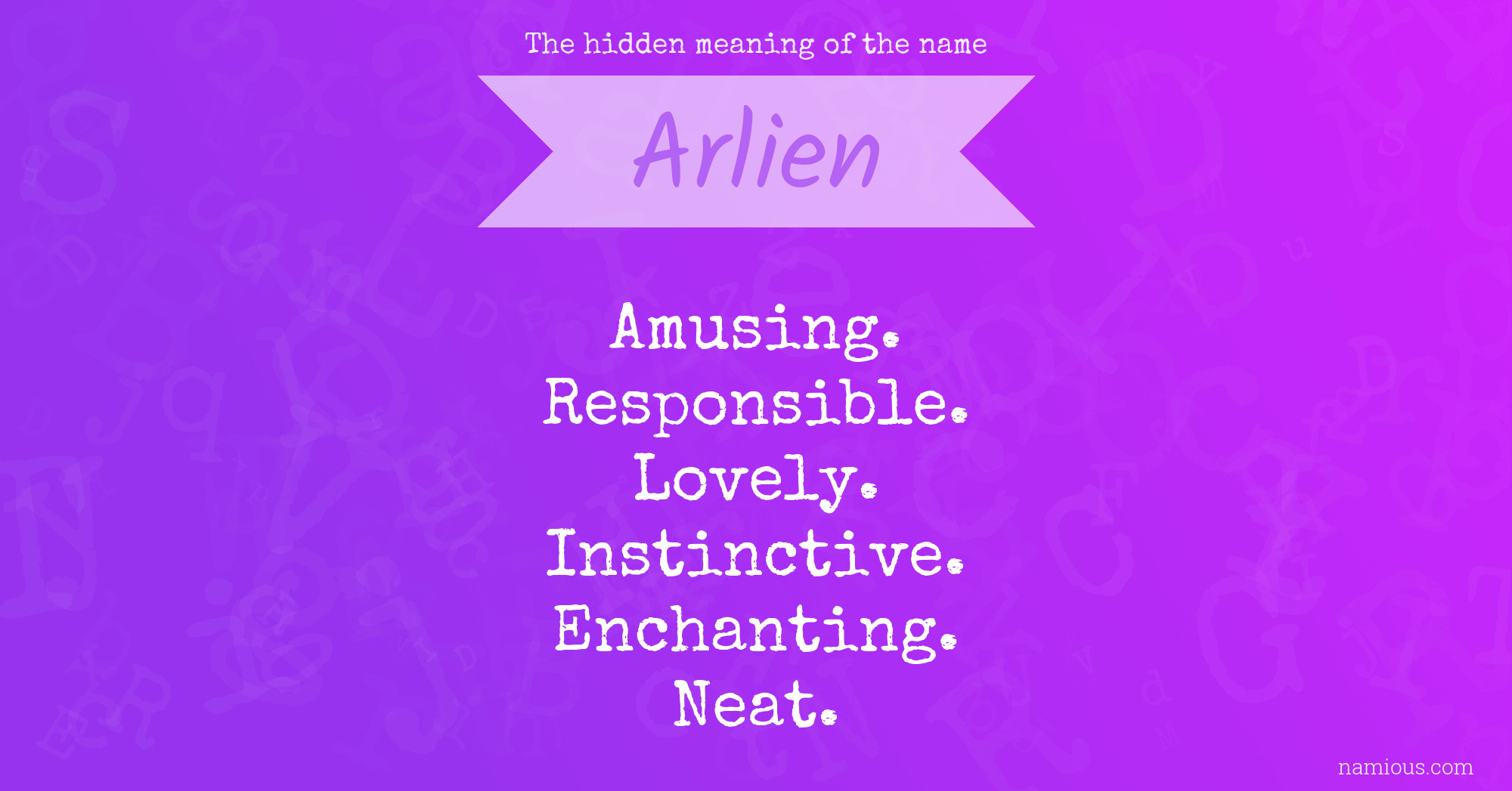 The hidden meaning of the name Arlien