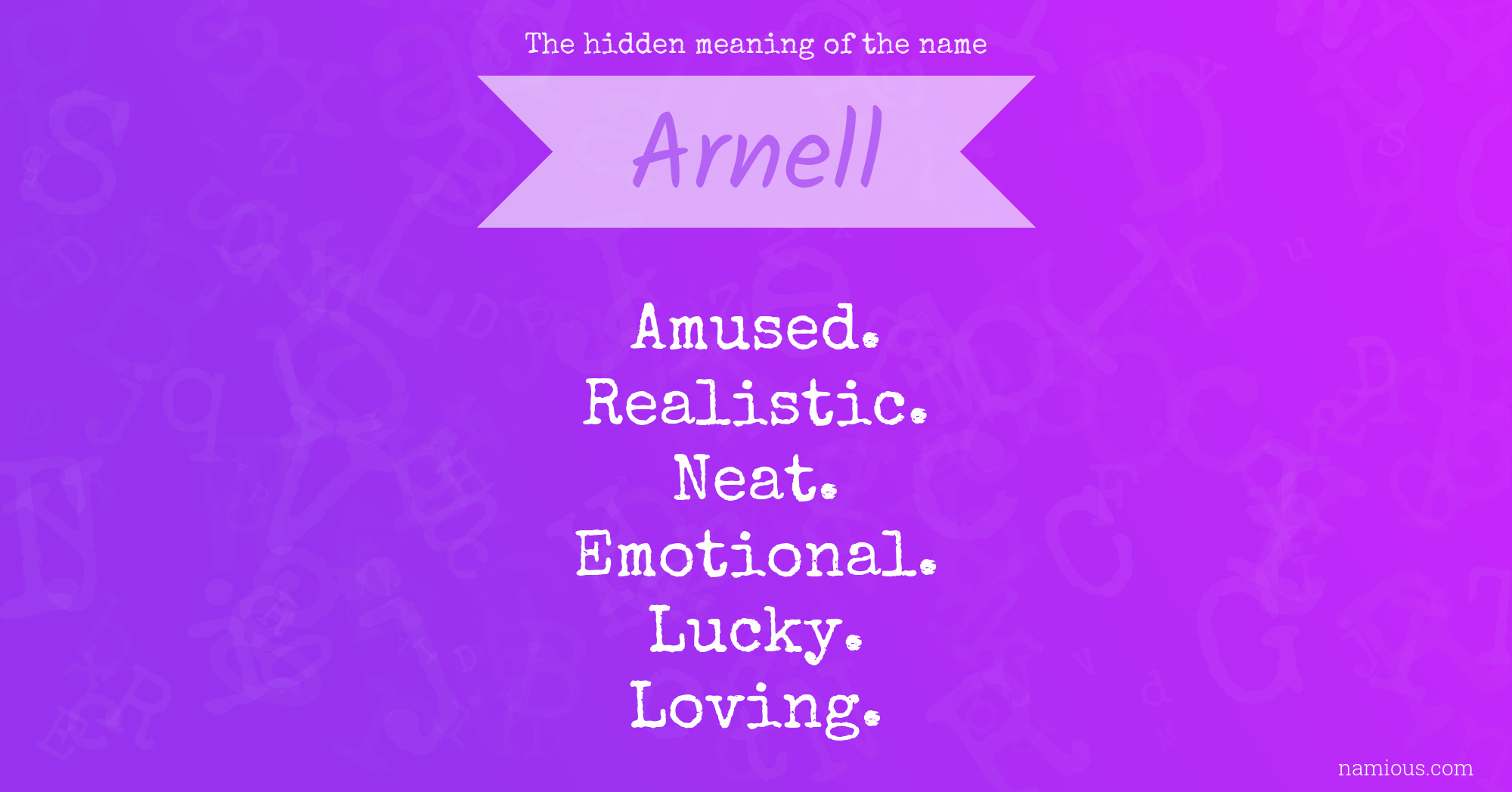 The hidden meaning of the name Arnell