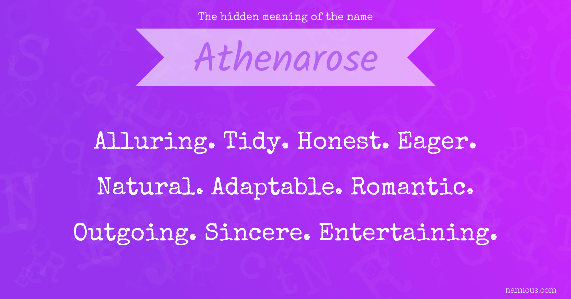 The hidden meaning of the name Athenarose