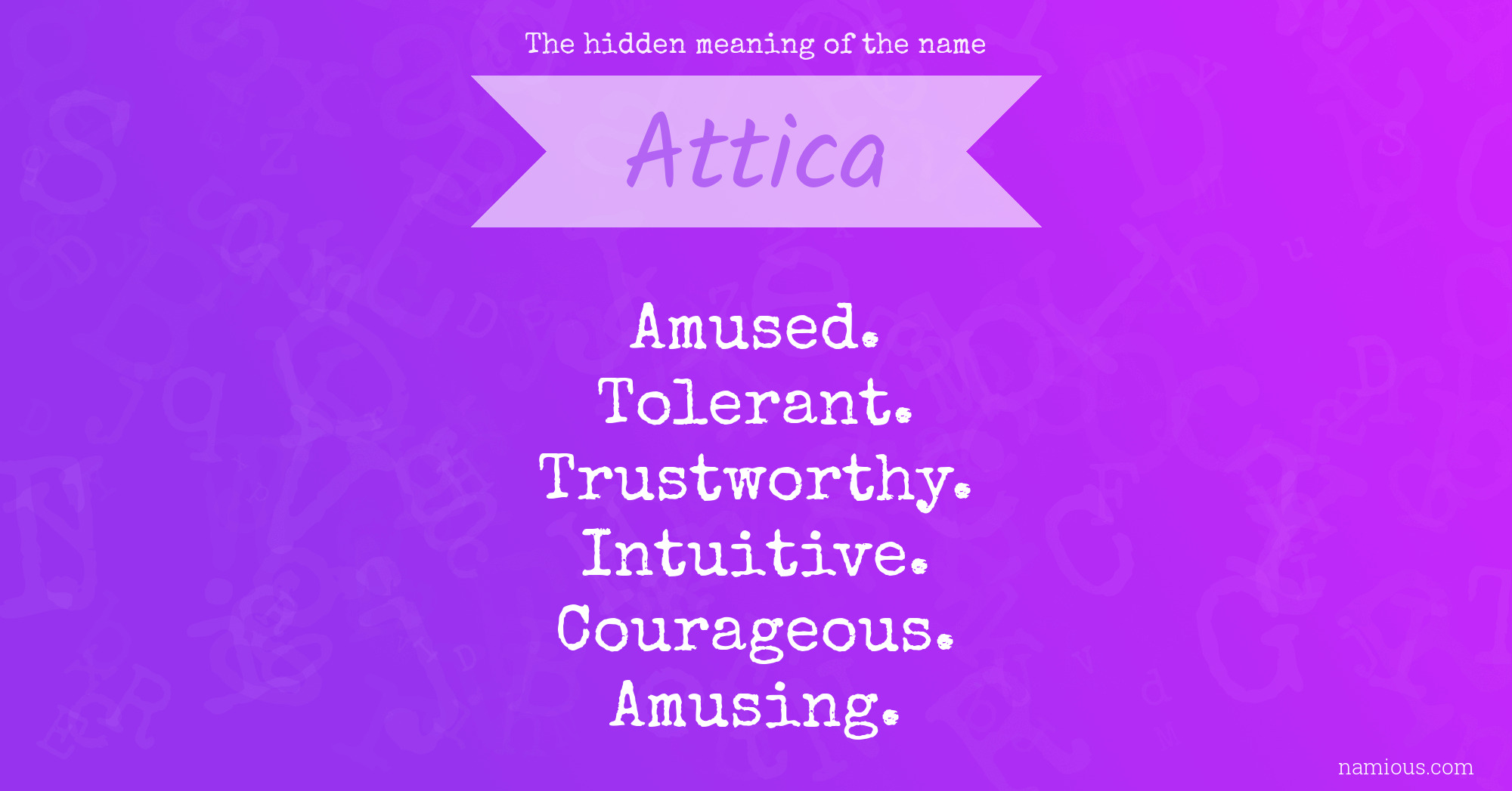 The hidden meaning of the name Attica