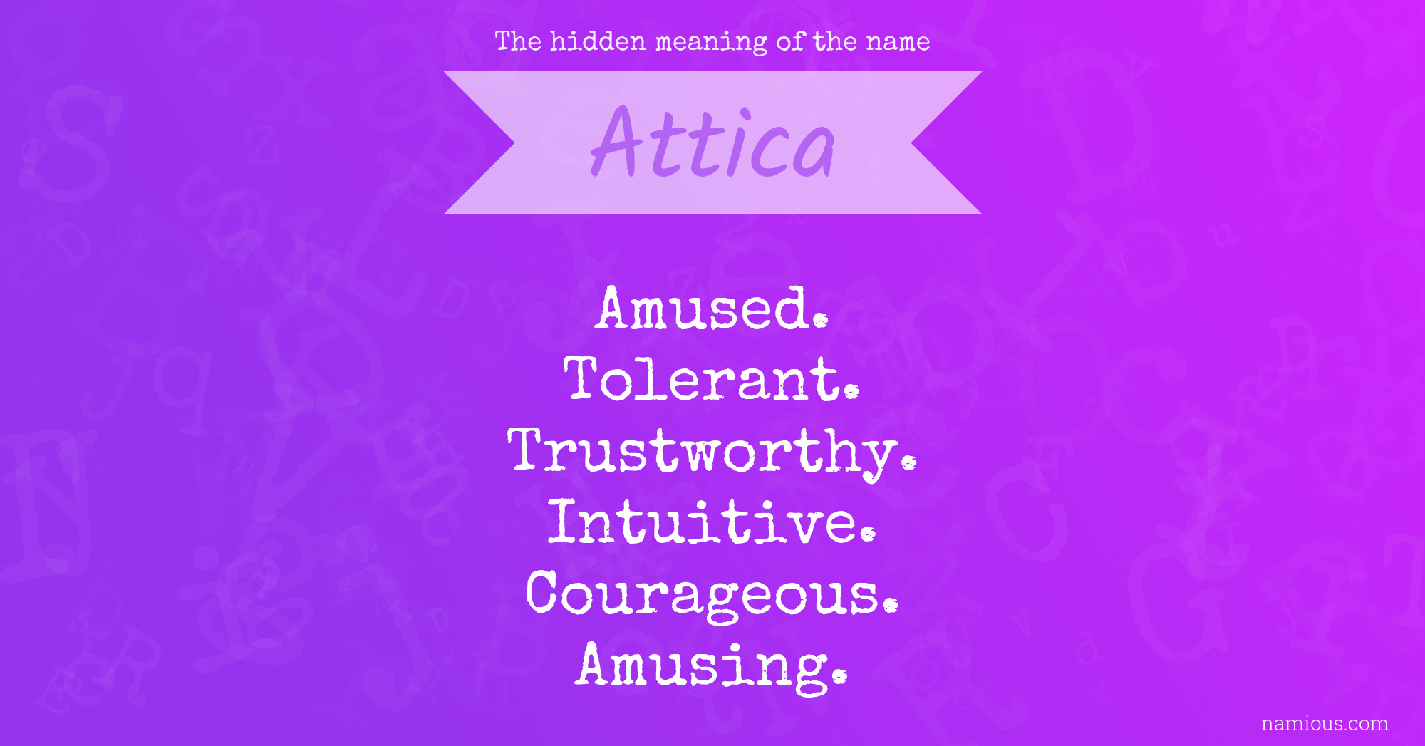 The hidden meaning of the name Attica