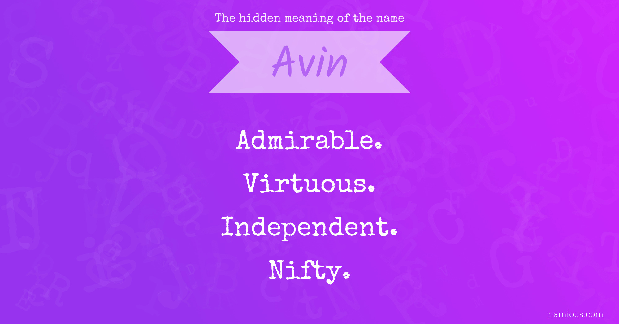 The hidden meaning of the name Avin