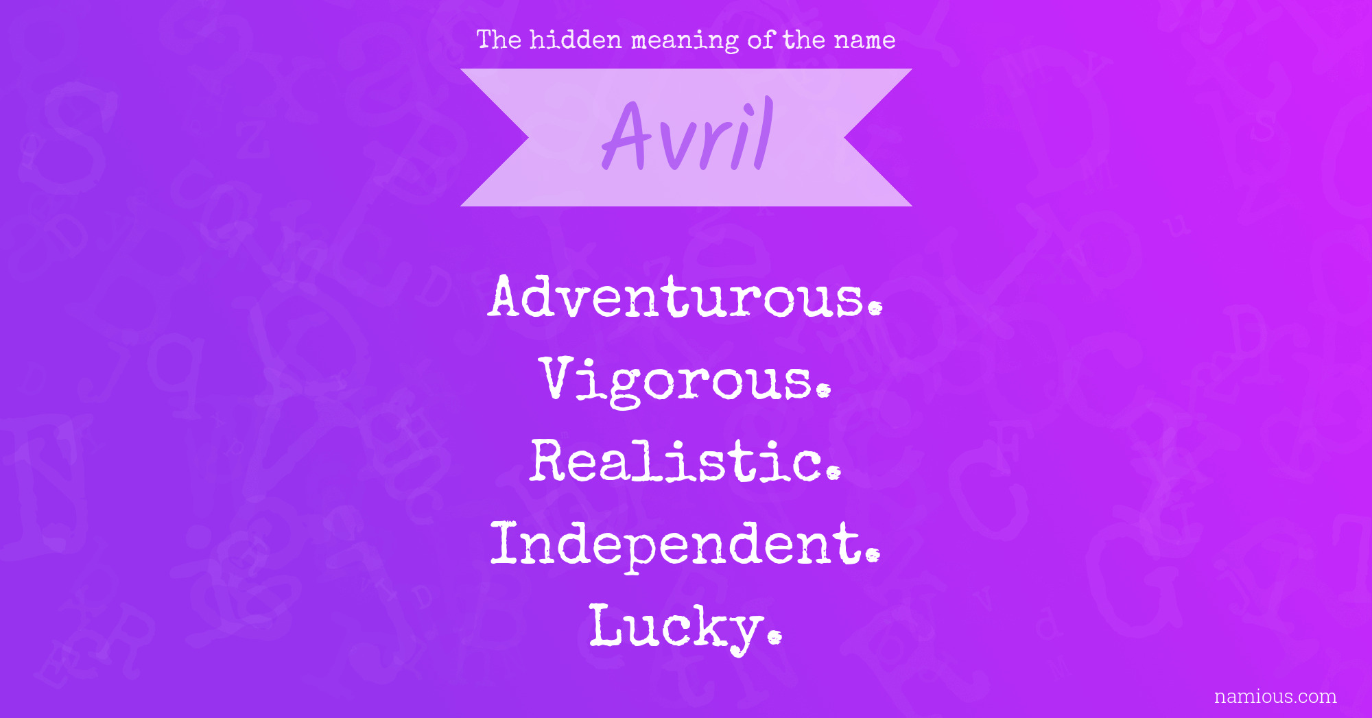 The hidden meaning of the name Avril